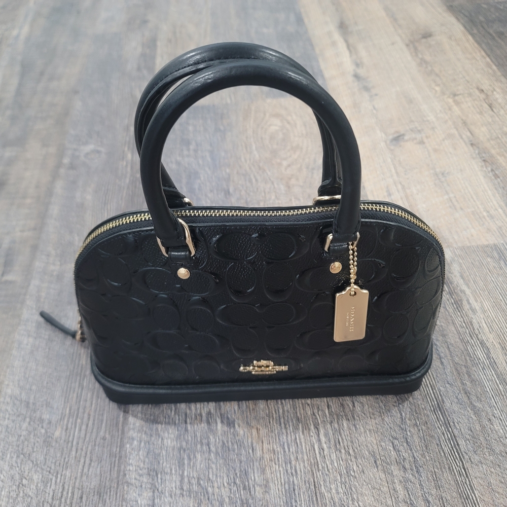 Coach Black Embossed Satchel